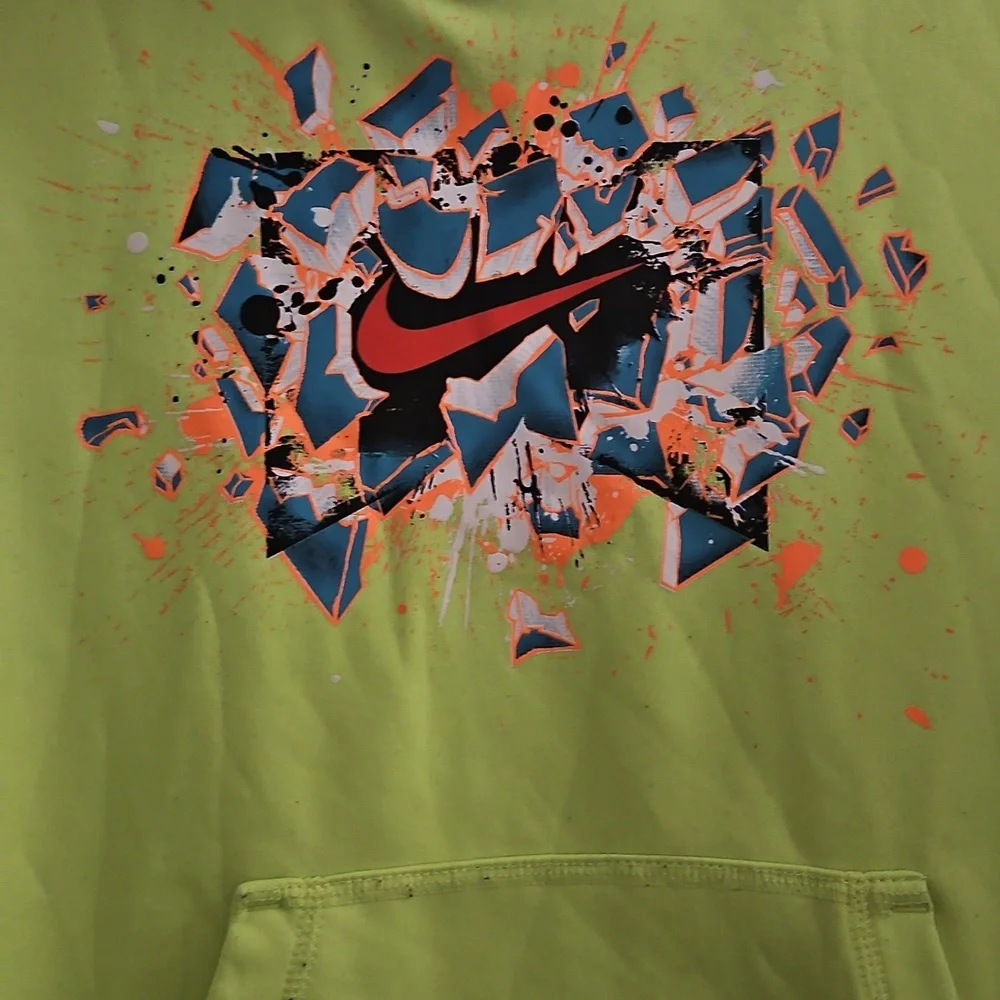 Nike Lime Green Hoodie‎ with Graphic Logo